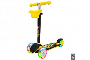 Самокат Midi Orion со светящимися колесами, желтый (RT, 7159RT)