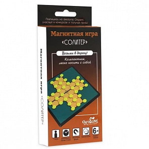 Игра настольная магнитная – Солитер, 33 предмета (Origami, 05323)