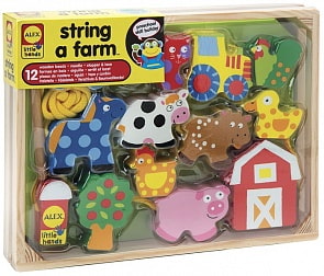 Игра развивающая деревянная - Домик в деревне, 12 фигурок, от 3 лет (Alex, 1486F)