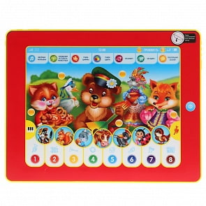Сенсорный планшет - Веселые потешки, 11 загадок, сказка, названия и голоса животных (Умка, HX82015-R34)