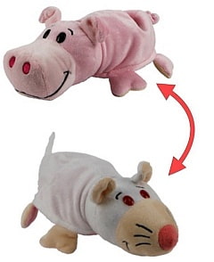 Плюшевая игрушка Вывернушка 2 в 1 – Символы года Свинья-Крыса, 16 см (1toy, Т16484)