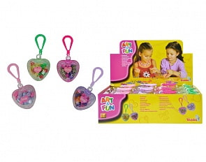 Набор для развития творчества - Art&Fun, бусинки в футляре сердечке, 4 вида (Simba, 6379901) 