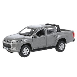 Машина пикап Mitsubishi Pickup L200 13 см матовый серый двери и багажник открываются металлическая (Технопарк, L200-12FIL-GY) - миниатюра