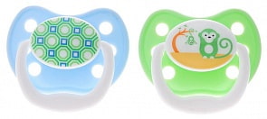 Пустышка PreVent классик, 12+ месяцев, с крышкой, для мальчиков, набор из 2 штук (DrBrowns, PV32405)
