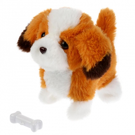 Интерактивный щенок - Фанни 16 см с косточкой, 8 функций 