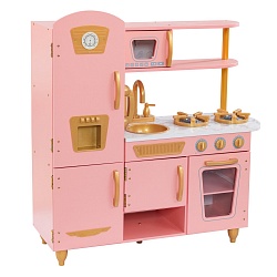 Игрушечная кухня – Винтаж, розовый с золотом (KidKraft, 53443_KE) - миниатюра