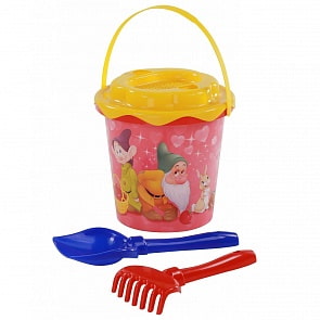 Набор Disney – Принцесса №11: ведро с наклейкой, ситечко Солнышко, лопатка №5, грабельки №5 (Полесье, 65414)