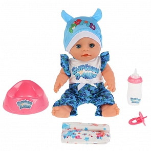 Интерактивный пупс - Дашенька, 30 см, 45 песен, стихов, фраз и звуков из м/ф (Карапуз, Y30BB-BURD-BLUE)