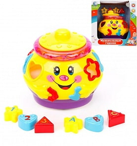 Горшок музыкальный, 3 варианта цвета, свет и звук (Shantou, 2056) (ассортимент)