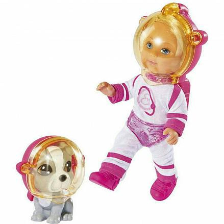 Игровой набор Космонавты - Кукла Еви с собачкой, 12 см 
