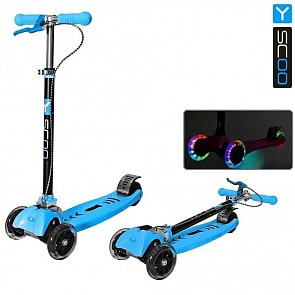 Самокат-трансформер Maxi City RT Shine Gagarin с ручным тормозом, голубой (Y-SCOO, 4972RT)