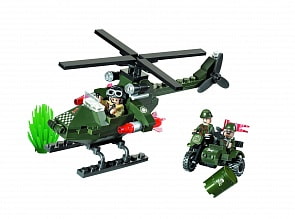 Конструктор - Военный вертолет с фигурками и аксессуарами, 119 деталей (Enlighten Brick, BRICK806)