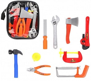 Набор инструментов, 9 предметов, сумка, несколько цветов (Наша Игрушка, 2004-306) (ассортимент)