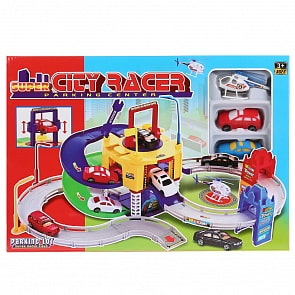 Автопарковка, 2 уровня с машинками и аксессуарами (B285-H06037)