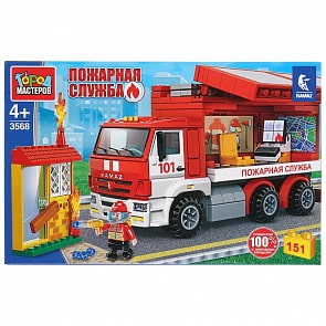 Конструктор - Камаз: мобильный штаб пожарных, 151 деталей (Город мастеров, 3568-KK)