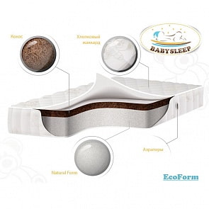 Детский матрас премиум класса BabySleep EcoForm Cotton (140х70)