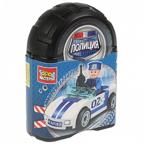 Конструктор - полицейская машина, 47 деталей в банке (Город мастеров, 3046-BL)