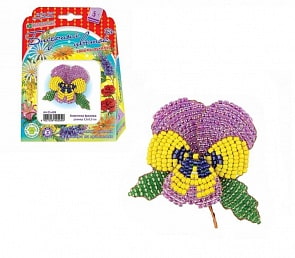 Набор для изготовления цветка из бисера - Анютина фиалка (Клевер, АА05-609)