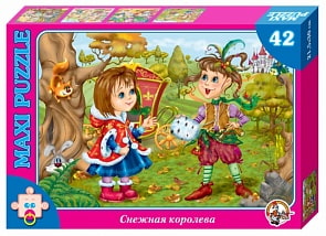 Пазл макси – Снежная королева. Герда и маленькая разбойница. В гостях у сказки, 42 детали (Десятое королевство, 01055ДК)