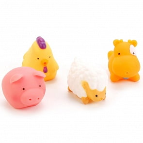 Игрушки для ванной – 4 домашних животных, в сетке (Играем Вместе, В1298336sim)