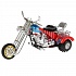 Мотоцикл металлический Трайк 18 см, свет, звук, выдвижная подножка, вращается руль   - миниатюра №5