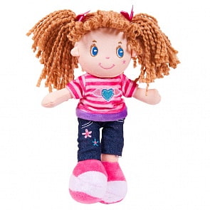 Кукла брюнетка в джинсах, мягконабивная, 20 см (ABtoys, M6015)