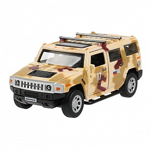 Инерционная металлическая машина - Hummer h2, песочный камуфляж, 12 см (Технопарк, HUM2-12MIL-BN)