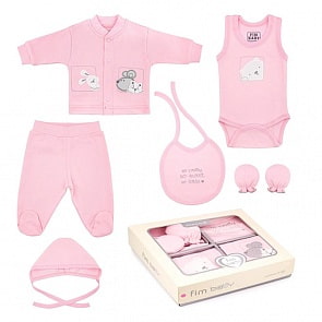 Набор одежды для детей Fimbaby 200077 от 0 до 6 мес, 6 предметов, 56 размер, розовый (Fimbaby, 
