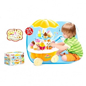 Игровой набор - Передвижная тележка-прилавок с мороженым, свет и звук (Junfa Toys, 668-26)