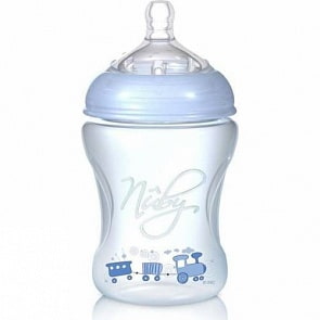 Бутылочка  с антиколиковой системой, 240 мл, голубая (Nuby, NT68007)