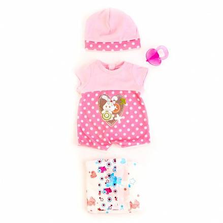 Одежда для кукол с аксессуарами – Шапочка, боди, соска, памперс, розовые 
