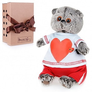 Мягкая игрушка - Басик в футболке с сердцем, 19 см (Budi Basa, Ks19-139)