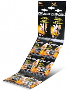 Батарейки Duracell, типоразмер ААA LR-03, мизинчиковые, 12 штук