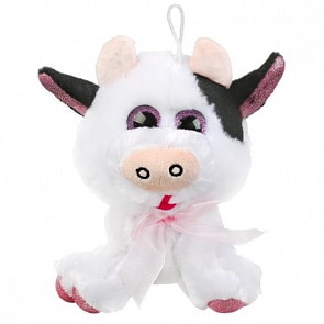 Игрушка мягкая - Корова с бантиком, 18 см (Мульти-пульти, J3869-1NS)