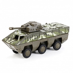 Металлическая инерционная модель – БТР Тайфун, 15 см, открывающиеся двери, зеленый камуфляж (Технопарк, SB-17-39-B(GN)-WB)
