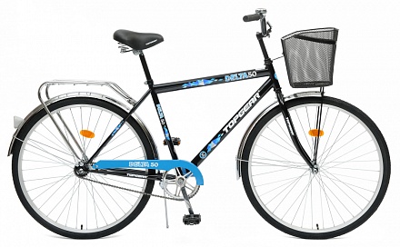 Велосипед двухколесный TopGear, колеса 28 дюймов, рама 22 дюйма, стальная корзина, звонок 