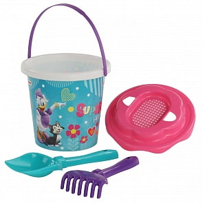 Набор Disney - Минни №11: ведро с наклейкой, ситечко - Солнышко, лопатка №5, грабельки №5 (Полесье, 65704) (ассортимент)