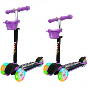 Самокат Midi Orion со светящимися колесами, фиолетовый (RT, 6867RT)