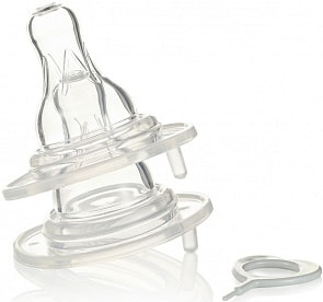 Эластичные силиконовые соски быстрый поток на широкое горлышко, 2 штуки в упаковке (Farlin, P-4)