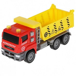 Модель Самосвал КамАЗ 17 см свет-звук и пластиковая инерционная (Технопарк, KAMDUMP-17PL-RDYE)