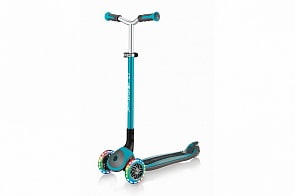 Трехколесный самокат Globber Master Lights, цвет бирюзовый (Globber, 662-105)