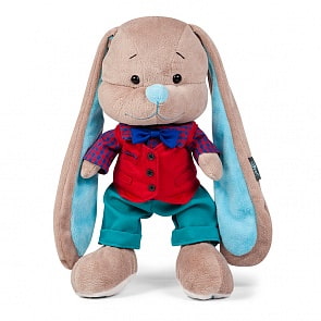 Зайчик Жак в красной жилетке из коллекции Стиляги, 25 см (MaxiToys, JL-026-25)