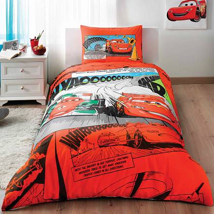 Комплект постельного белья Ranforce - Cars Comics, 1,5 спальный 
