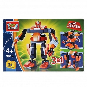 Конструктор – Робот 3 в 1, 54 детали (Город Мастеров, JS-9015-Rsim)