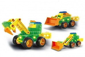 Конструктор с подсветкой - Бульдозер 3 в 1, 73 детали (Ausini, 25345)