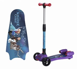 Cамокат трехколесный Disney - Холодное сердце, подсветка и парогенератор (1 Toy, Т11693)