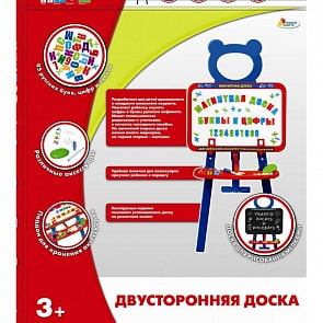 Двусторонняя доска для рисования и с магнитными русскими буквами и цифрами (Играем вместе, A553-H27027-Rsim)