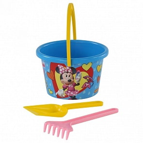 Набор Disney Минни №5: ведро среднее с наклейкой, лопатка, грабельки (Полесье, 66992) (ассортимент)