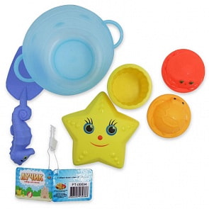 Набор для песка – Лучик, 6 предметов (ABtoys, PT-00694) 