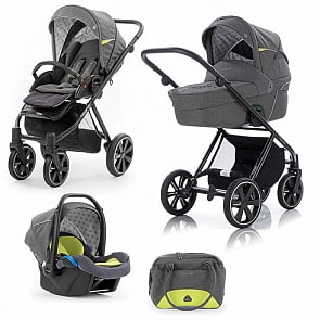 Коляска детская Noordi Polaris City 3 в 1, серая с желтыми вставками (Noordi, 393674/SP)